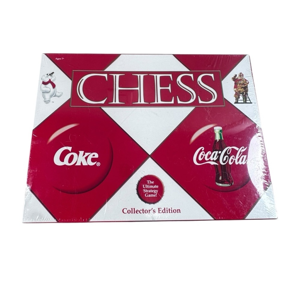Vintage Sealed  2002 Chess Set Coca Cola Coke Collector Edition Santa Polar Bear